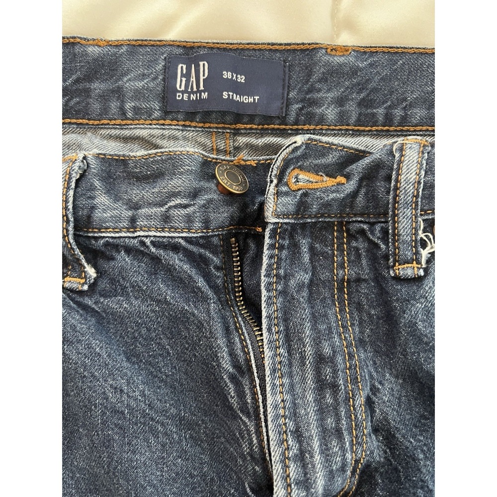 Gap Denim Straight Jeans 36x32 Dark Wash Classic Fit (143)